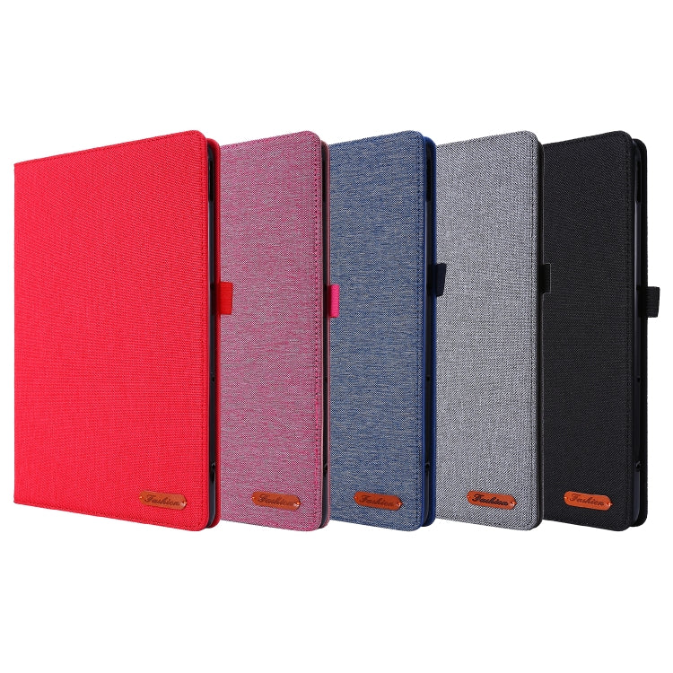 For Huawei MatePad 11 2021 Fabric Texture Horizontal Flip TPU Leather Case with Holder(Red Wine)