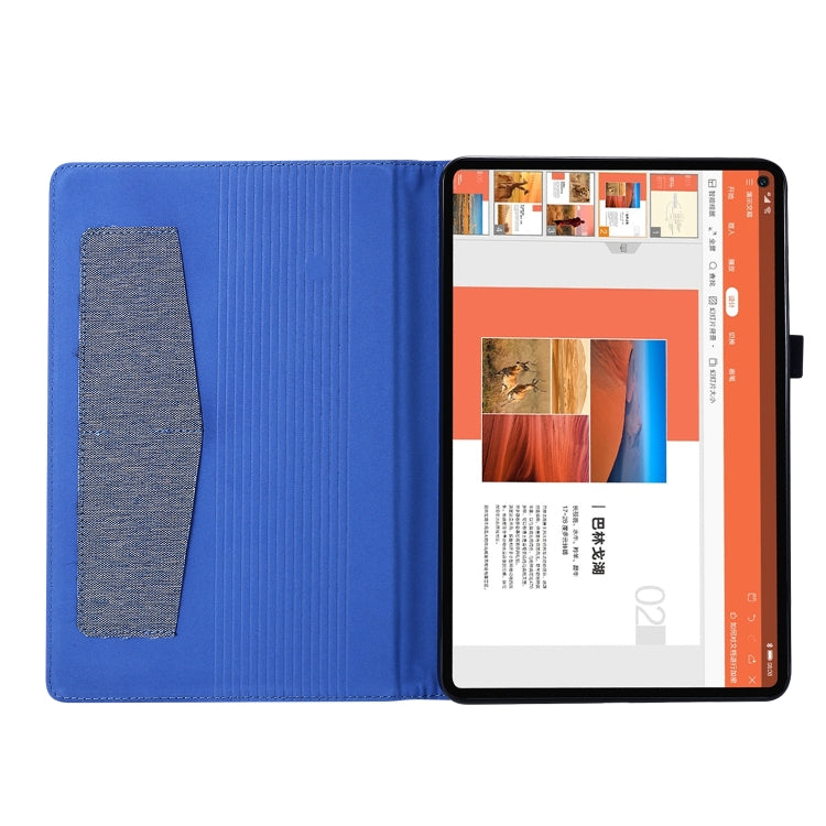 For Huawei MatePad 11 2021 Fabric Texture Horizontal Flip TPU Leather Case with Holder(Blue)