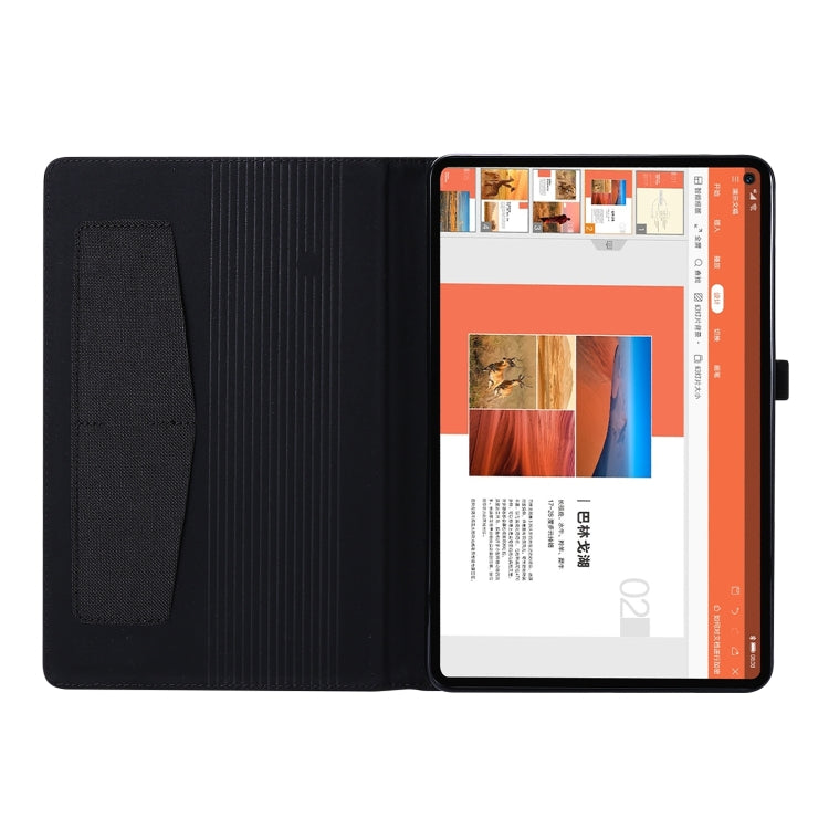 For Huawei MatePad 11 2021 Fabric Texture Horizontal Flip TPU Leather Case with Holder(Black)
