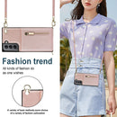 For Samsung Galaxy S21 5G Cross-body Zipper Square TPU+PU Back Cover Case with Holder & Card Slots & Wallet & Strap(Rose Gold)