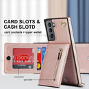 For Samsung Galaxy S21 5G Cross-body Zipper Square TPU+PU Back Cover Case with Holder & Card Slots & Wallet & Strap(Rose Gold)