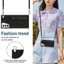 For Samsung Galaxy S21+ 5G Cross-body Zipper Square TPU+PU Back Cover Case with Holder & Card Slots & Wallet & Strap(Black)