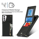 For Samsung Galaxy S21+ 5G Cross-body Zipper Square TPU+PU Back Cover Case with Holder & Card Slots & Wallet & Strap(Black)