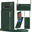 For Samsung Galaxy S10 Plus Cross-body Zipper Square TPU+PU Back Cover Case with Holder & Card Slots & Wallet & Strap(Green)