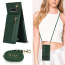 For Samsung Galaxy S10 Plus Cross-body Zipper Square TPU+PU Back Cover Case with Holder & Card Slots & Wallet & Strap(Green)