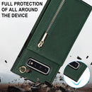 For Samsung Galaxy S10 Plus Cross-body Zipper Square TPU+PU Back Cover Case with Holder & Card Slots & Wallet & Strap(Green)