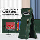 For Samsung Galaxy S10 Plus Cross-body Zipper Square TPU+PU Back Cover Case with Holder & Card Slots & Wallet & Strap(Green)