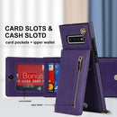 For Samsung Galaxy S10 Plus Cross-body Zipper Square TPU+PU Back Cover Case with Holder & Card Slots & Wallet & Strap(Purple)