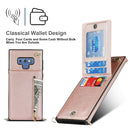 For Samsung Galaxy Note9 Cross-body Zipper Square TPU+PU Back Cover Case with Holder & Card Slots & Wallet & Strap(Rose Gold)