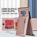 For Samsung Galaxy Note9 Cross-body Zipper Square TPU+PU Back Cover Case with Holder & Card Slots & Wallet & Strap(Rose Gold)