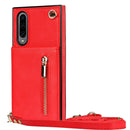 For Samsung Galaxy A90 5G Cross-body Zipper Square TPU+PU Back Cover Case with Holder & Card Slots & Wallet & Strap(Red)
