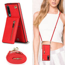 For Samsung Galaxy A90 5G Cross-body Zipper Square TPU+PU Back Cover Case with Holder & Card Slots & Wallet & Strap(Red)