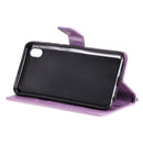 For vivo Y1s / Y90 / Y91C Tree & Cat Embossing Pattern Horizontal Flip PU Leather Case with Holder & Card Slots & Wallet & Lanyard(Light Purple)
