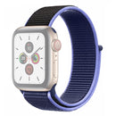 For Apple Watch Series 7 41mm / 6 & SE & 5 & 4 40mm / 3 & 2 & 1 38mm Color Matching Nylon Watch Band(Black + Blue)