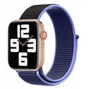 For Apple Watch Series 7 41mm / 6 & SE & 5 & 4 40mm / 3 & 2 & 1 38mm Color Matching Nylon Watch Band(Black + Blue)