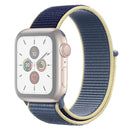 For Apple Watch Series 7 45mm / 6 & SE & 5 & 4 44mm / 3 & 2 & 1 42mm Color Matching Nylon Watch Band(Blue + Yellow)
