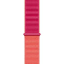 For Apple Watch Series 7 45mm / 6 & SE & 5 & 4 44mm / 3 & 2 & 1 42mm Color Matching Nylon Watch Band(Orange + Rose Red)