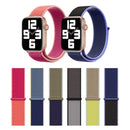 For Apple Watch Series 7 45mm / 6 & SE & 5 & 4 44mm / 3 & 2 & 1 42mm Color Matching Nylon Watch Band(Green + Baby Blue)