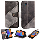 For Alcatel 1 2021 Contrast Color Splicing Retro Texture Horizontal Flip PU Leather Case with Card Slots & Holder & Wallet(Black)