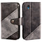 For Alcatel 1 2021 Contrast Color Splicing Retro Texture Horizontal Flip PU Leather Case with Card Slots & Holder & Wallet(Black)