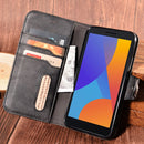 For Alcatel 1 2021 Contrast Color Splicing Retro Texture Horizontal Flip PU Leather Case with Card Slots & Holder & Wallet(Black)