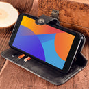 For Alcatel 1 2021 Contrast Color Splicing Retro Texture Horizontal Flip PU Leather Case with Card Slots & Holder & Wallet(Black)