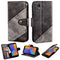 For Alcatel 1 2021 Contrast Color Splicing Retro Texture Horizontal Flip PU Leather Case with Card Slots & Holder & Wallet(Black)