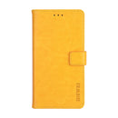 For Alcatel 1 2021 idewei Crazy Horse Texture Horizontal Flip Leather Case with Holder & Card Slots & Wallet(Yellow)