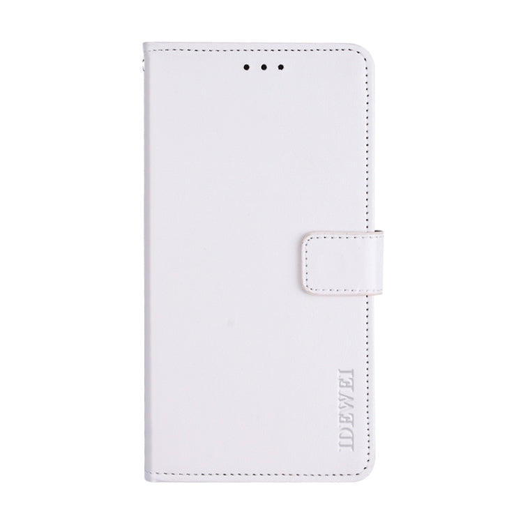For Alcatel 1 2021 idewei Crazy Horse Texture Horizontal Flip Leather Case with Holder & Card Slots & Wallet(White)