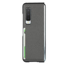 For Samsung Galaxy Fold Lychee Texture Leather Folding Protective Case with Card Slot(Grey)
