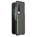 For Samsung Galaxy Fold Lychee Texture Leather Folding Protective Case with Card Slot(Grey)