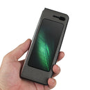 For Samsung Galaxy Fold Lychee Texture Leather Folding Protective Case with Card Slot(Grey)