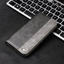 Business Solid Color Stitching Horizontal Flip Leather Case with Holder & Card Slots For iPhone 13 Pro Max(Grey)