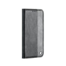Business Solid Color Stitching Horizontal Flip Leather Case with Holder & Card Slots For iPhone 13 Pro Max(Grey)