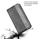 Business Solid Color Stitching Horizontal Flip Leather Case with Holder & Card Slots For iPhone 13 Pro Max(Grey)