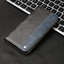 Business Solid Color Stitching Horizontal Flip Leather Case with Holder & Card Slots For iPhone 13 Pro Max(Blue)