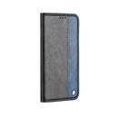 Business Solid Color Stitching Horizontal Flip Leather Case with Holder & Card Slots For iPhone 13 Pro Max(Blue)
