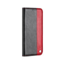 Business Solid Color Stitching Horizontal Flip Leather Case with Holder & Card Slots For iPhone 13 Pro Max(Red)