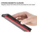 Business Solid Color Stitching Horizontal Flip Leather Case with Holder & Card Slots For iPhone 13 Pro Max(Red)