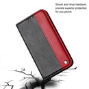 Business Solid Color Stitching Horizontal Flip Leather Case with Holder & Card Slots For iPhone 13 Pro Max(Red)