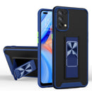 For OPPO Reno5 5G Dual-color Skin Feel TPU + PC Magnetic Shockproof Case with Invisible Holder(Royal Blue)