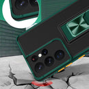 For OPPO Reno5 5G Dual-color Skin Feel TPU + PC Magnetic Shockproof Case with Invisible Holder(Grass Green)