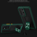 For Xiaomi Redmi Note 10 Pro Dual-color Skin Feel TPU + PC Magnetic Shockproof Case with Invisible Holder(Dark Green)