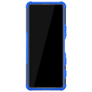 For Sony Xperia 5 III Tire Texture Shockproof TPU+PC Protective Case with Holder(Blue)