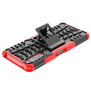 For Sony Xperia 10 III Tire Texture Shockproof TPU+PC Protective Case with Holder(Red)