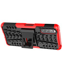 For Sony Xperia 10 III Tire Texture Shockproof TPU+PC Protective Case with Holder(Red)