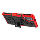 For Xiaomi Redmi K40 Gaming Tire Texture Shockproof TPU+PC Protective Case with Holder(Red)