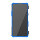 For Xiaomi Redmi K40 Gaming Tire Texture Shockproof TPU+PC Protective Case with Holder(Blue)