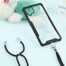 For Samsung Galaxy A12 5G Acrylic + Color TPU Shockproof Case with Neck Lanyard(Black)
