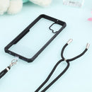 For Samsung Galaxy A12 5G Acrylic + Color TPU Shockproof Case with Neck Lanyard(Black)